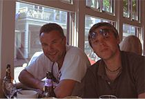 Jonas and Martynas enjoying clam chowder and beer, Martha’s Vineyard Island, Massachusetts, U.S.A.   Photo by R.Limantas