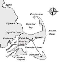 Course of Bite in Buzzards Bay and Nantucket Sound, Massachusetts, U.S.A   (Not for Navigation)